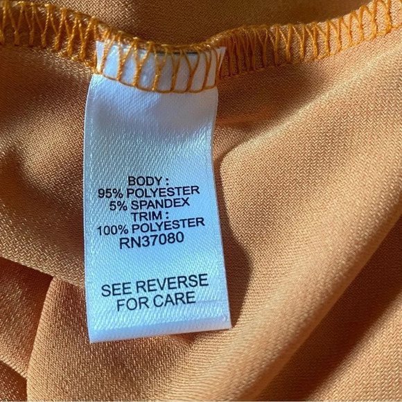 Cato 22 24W 2X Top Shirt Orange Solid Short Sleeve Scoop Neck Stretch Casual P11 - Picture 6 of 8